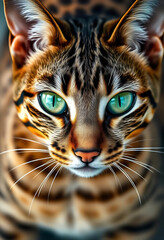 Top-Down View of a Bengal Cat with Exotic Coat Patterns