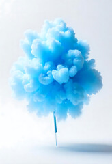 fluffy blue raspberry cotton candy floating