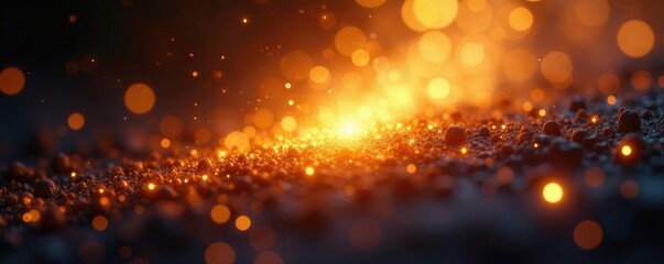 Obraz premium Shimmering golden light emanating from a central point, shimmer, light, abstract