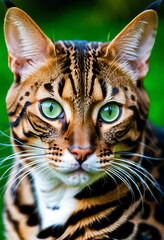 Top-Down View of a Bengal Cat with Exotic Coat Patterns