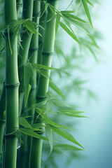 Obraz premium Digital abstract green bamboo soft dreamy tones illustration graphic poster background