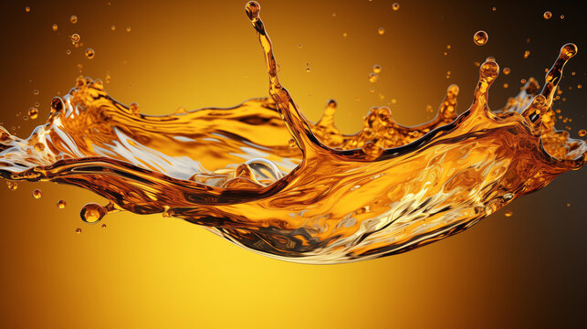 " 宙に舞うスプラッシュなゴールドの液体のクローズアップ撮影 "