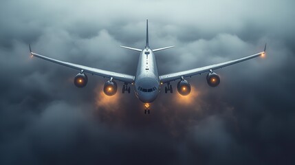 airplane in the sky isolated on transparent background