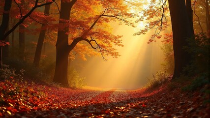Autumn Path in the Forest