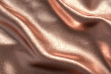 Shimmering Rose Gold Satin Fabric with Soft Fluid Texture
