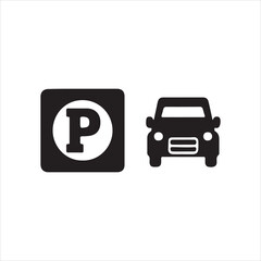 Car parking sign vector