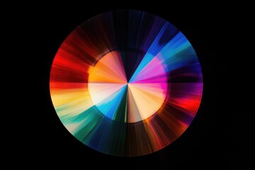 Obraz premium A vibrant circular spectrum of radiating colors, creating a mesmerizing visual effect.