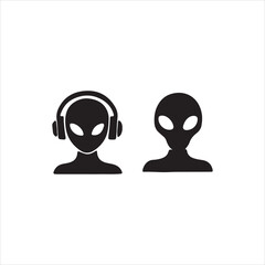 alien head vector icon