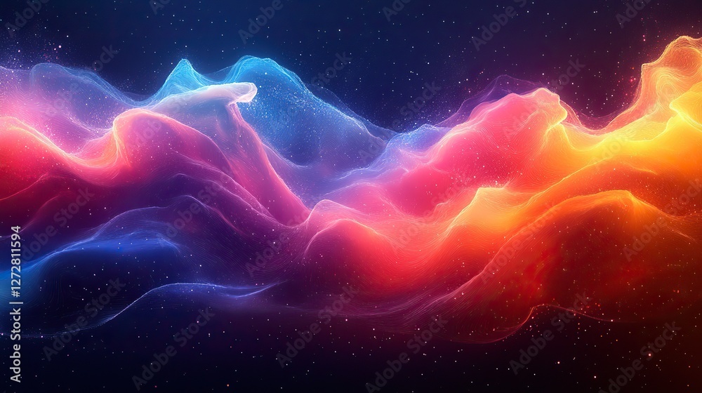 Wall mural background with vibrant colors abstract colorful background with waves
