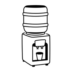 A doodle style icon of water cooler 

