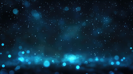 Fototapeta premium A starry sky background illuminated by blue light bokeh, creating a festive and magical atmosphere. The twinkling stars shine gently in a dreamy, ethereal night sky, perfect for capturing the joy