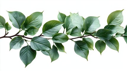 Fototapeta premium beautiful green dogwood leaves isolated on transparent background high quality png for design,decoration