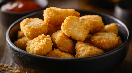 Delicious chicken nuggets in a bowl, perfect for fast food and comfort food