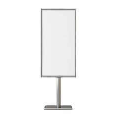 Blank Billboard: A tall, modern-design billboard stands empty, with a blank surface awaiting its message. Perfect for advertising, announcements or any creative expression. 