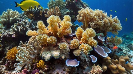 Fototapeta premium colorful sea corals and marine animals acropora Millepora
