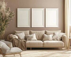 Cozy Living Room with Neutral Tones and Minimalist Decor Ideas