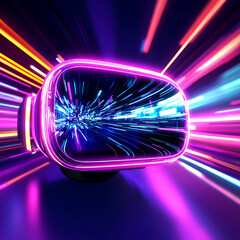Immersive Digital Reality Interface Visualizer with Cybernetic Illumination and Data Stream Experience.