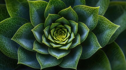 Close-up view of a vibrant green succulent plant showcasing intricate leaf patterns and textures