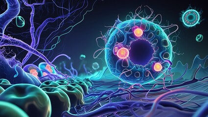 Obraz premium abstract blue background with bubbles