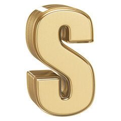 3D Golden Font Letter S