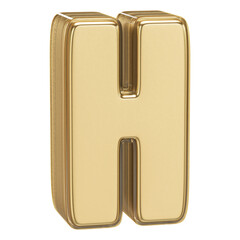 3D Golden Font Letter H