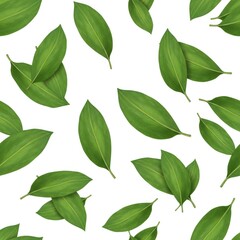 Fototapeta premium A vibrant pattern of ramps vegetable scattered on a white background, ideal for nature-themed designs