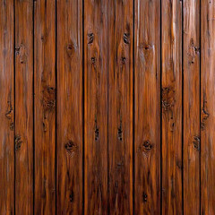 Naklejka premium Polished Brown Wooden Planks Rich Texture Rustic Wall Paneling with Knots Grain and Varnished Finish.