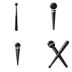 Vector Silhouette of a Drumstick on White Background