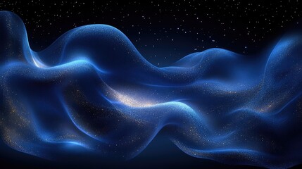 Obraz premium Abstract flowing fabric, night sky background, digital art, graphic design