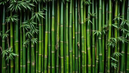 Obraz premium Lush Green Bamboo Forest Background, bamboo forest background