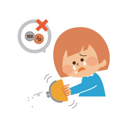お小遣い　空っぽ　子供とお金のイメージイラスト