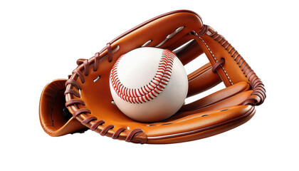 Baseball and Glove 3D Cartoon Style Illustration on White Background