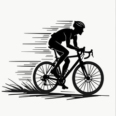 Obraz premium Dynamic cyclist racing on bike, motion and speed