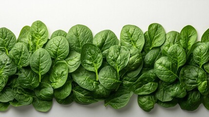 Fototapeta premium Fresh spinach leaves isolated on a white background for healthy eating and lifestyle. Generative AI