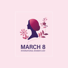 Celebrating International Women's Day with Vibrant Floral Silhouette Design on March 8