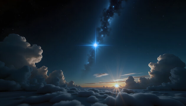 The star Sirius in the clouds