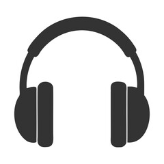 Simple Black Headphone Icon, Simple vector graphic of headphone