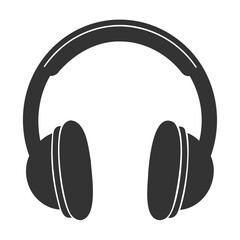 Simple Black Headphone Icon, Simple vector graphic of headphone