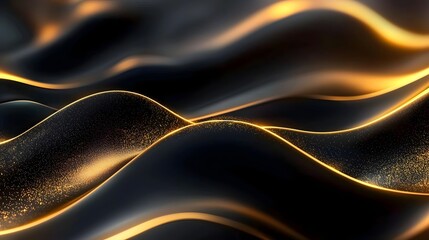 Elegant Minimalist Luxury Background with Smooth Gold and Black Gradient and Soft Ambient Light