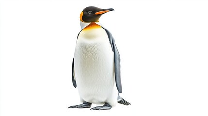 Naklejka premium Emperor Penguin Standing Gracefully Against A Pure White Background