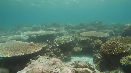 Obraz premium Underwater Serenity Coral Reef Ecosystem Biodiversity Marine Habitat Conservation Beauty Tranquility