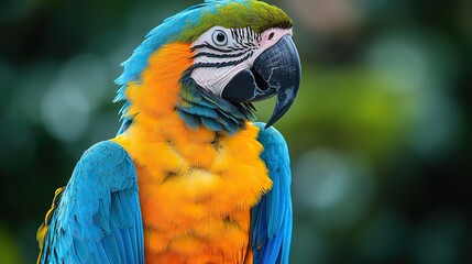 colorful macaw parrot with vibrant feathers isolated on transparent background ideal for tropical,exotic design projects