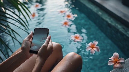 Phone overuse while enjoying a spa day. Featuring distraction and missed relaxation benefits