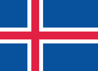 Obraz premium Flag of Iceland. Iceland flag official colors and proportion digital vector illustration