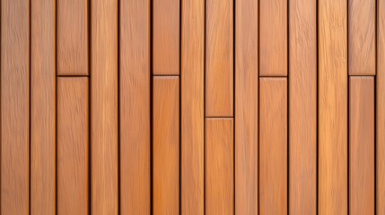 A close-up view of a wooden panel wall, showcasing warm tones and a sleek, modern design with evenly spaced vertical slats.