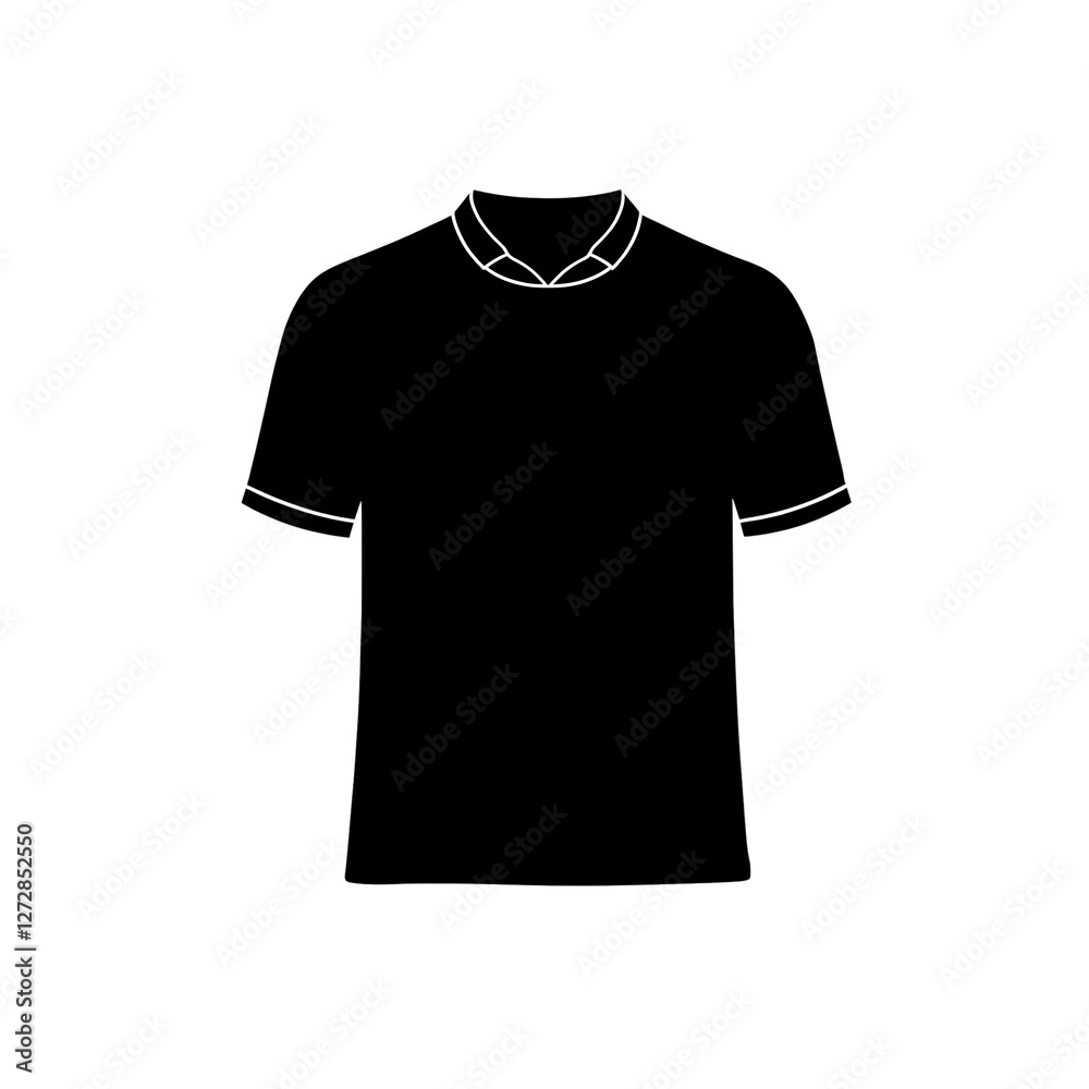 Sticker Simple Black Polo Shirt Template Design Outline Illustration Style Vector Modern Casual Tshirt      