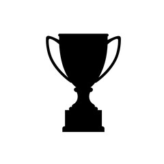 Simple Line Art Trophy Award Winning Success Icon Graphic prize black white design winner symbol    