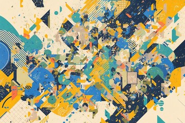 Fototapeta premium Abstract geometric shapes, colorful design, background art, versatile graphic