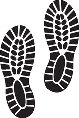  silhouette of Footprint Icon in Flat Design vector isolated on white background.