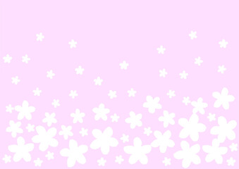 たくさんの白い花の壁紙　背景 ピンク
